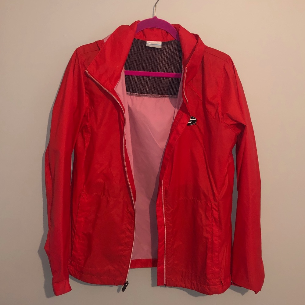 COLUMBIA GA BULLDOGS HOODED RAIN JACKET SZ LARGE